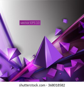 Abstract vector background with overlapping geometric elements with shadows