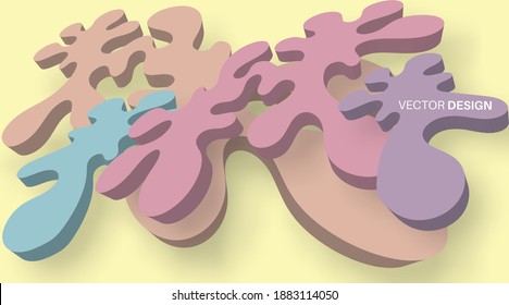 abstract vector background. overlapping liquid spill 3d design