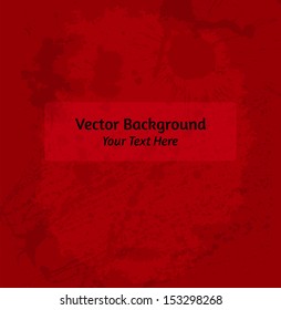 Abstract vector background with paint splatter. Bright red