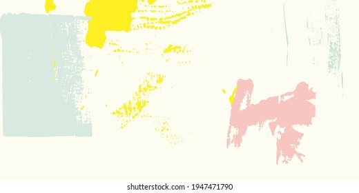 Abstract vector background with paint strokes and shapes in pastel colors. Isolated  textures.Trendy graphic artwork for poster, cover, invitation, placard, brochure, flyer. 