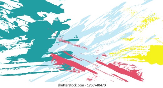 Abstract vector background with paint strokes and shapes in pastel colors. Isolated  textures.Trendy graphic artwork for poster, cover, invitation, placard, brochure, flyer. 