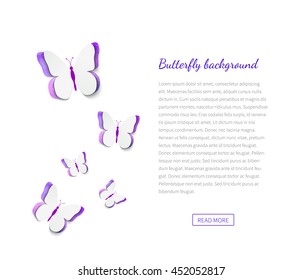 Abstract vector background with paper butterfly in the wave form with space for text. Greeting card template