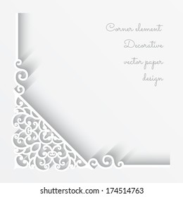 Abstract vector background with paper corner ornament, eps10