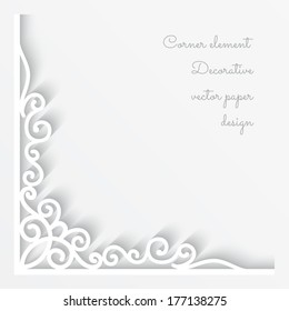 Abstract vector background with paper corner ornament, eps10