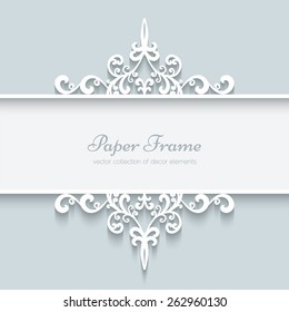 Abstract vector background with paper divider, header, ornamental frame, eps10 