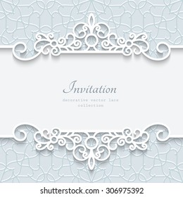 Abstract vector background with paper divider, header, ornamental frame, eps10