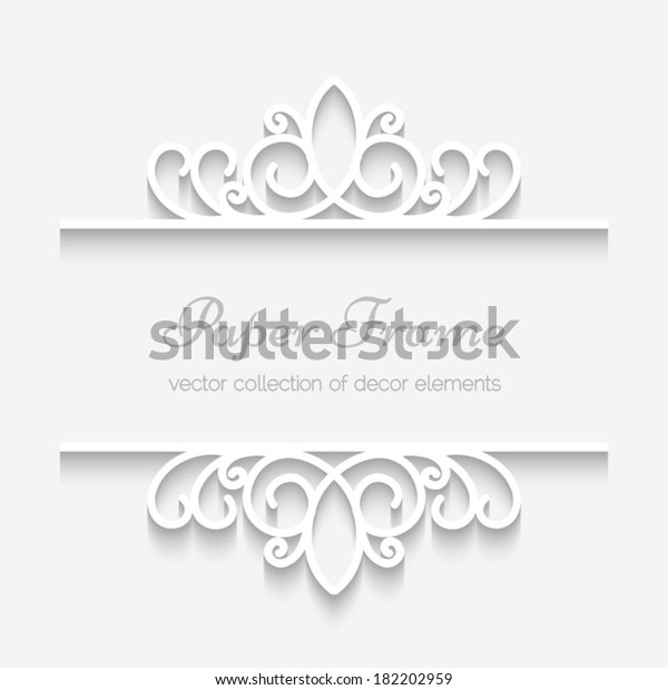 Abstract vector background with\
paper divider element, header, ornamental frame with shadow,\
eps10