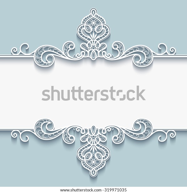Abstract vector background with paper\
divider, header, ornamental lace frame,\
eps10