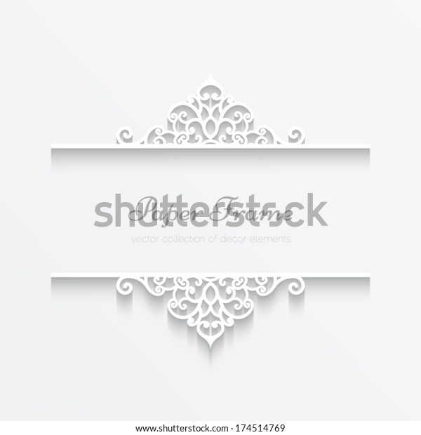 Abstract vector background with paper dividers,
header, ornamental frame,
eps10