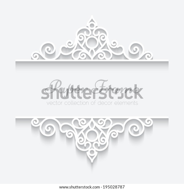 Abstract vector background with paper dividers,
header, ornamental frame, eps10
