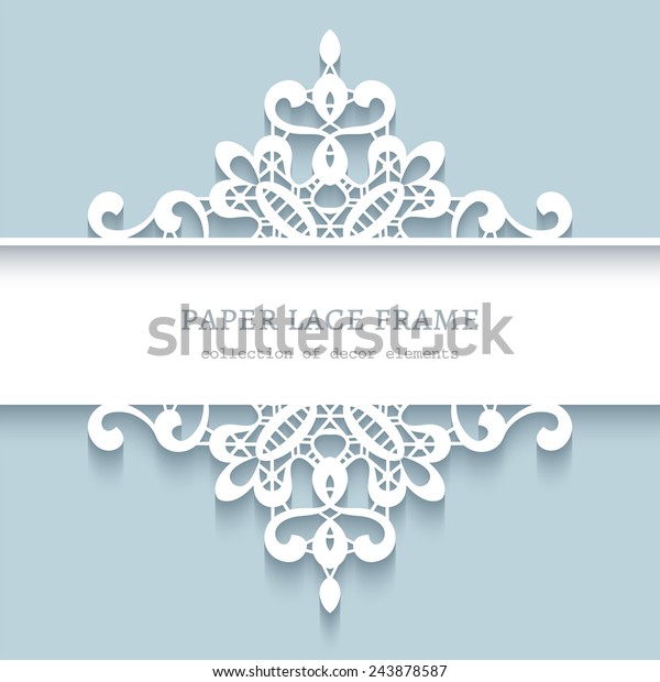 Abstract vector background with paper\
dividers, header, ornamental lace frame, eps10\
