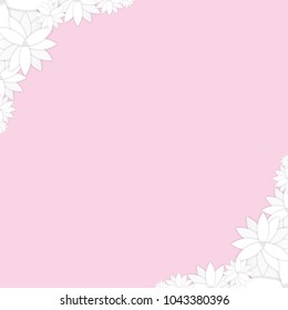 Abstract vector background with paper flowers.