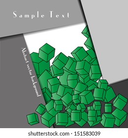 Abstract vector background with paper layers and cubes