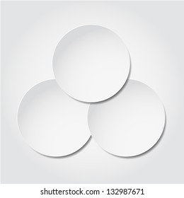 Abstract vector background of paper round bubbles