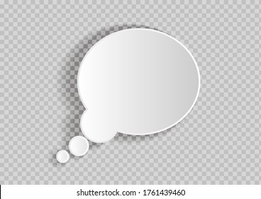 Abstract vector background of paper speech bubble for your own design. Transparent background