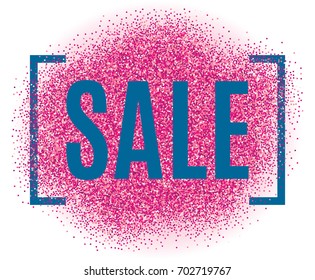 Abstract vector background with particles for sale. Pink backdrop.