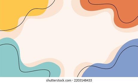 Abstract Vector Background in pastel colors. Wallpaper illustration with waving shapes and lines. Suitable for covers, poster designs, templates, banners and others