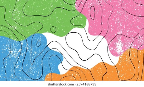 abstract vector background with pastel-colored shapes and topographic lines. vintage minimalist background wallpaper concept. Abstract minimalist fluid shapes background grunge texture.