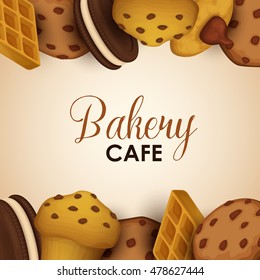 Abstract vector background with pastries.