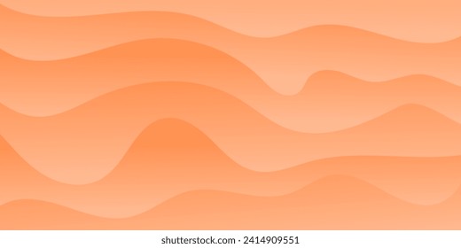 Abstract vector background of peach fuzz color. copy space. Vector illustration. wave-shaped pattern