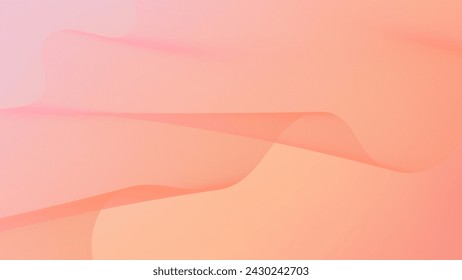 Fondo abstracto del vector. Espuma de melocotón con ondas dinámicas, ondas de mezcla de color rosa y naranja. Fondo futurista con líneas onduladas de red. Plantilla premium con rayas y banner de malla degradada, cartel.