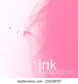 Abstract Vector Background Of Pink Fluid Ink Swirling In Water. Modern Multicolored Flyer Design 