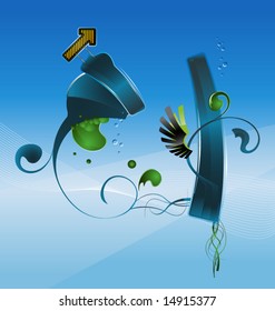 abstract vector background with plastic elements