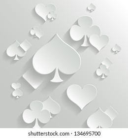 Abstract vector background with playing cards elements