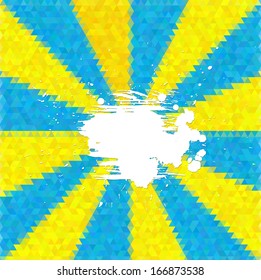 Abstract vector background. Polygon flat style and artistic paint banner