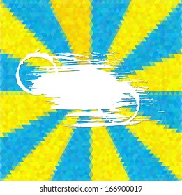 Abstract vector background. Polygon flat style and artistic paint banner