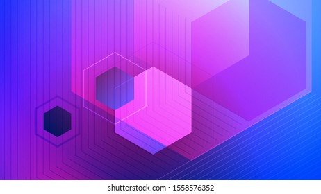 Abstract vector background. Polygon vector illustration. Technology futuristic design. Color cube shape pattern. Geometric lines. Digital backdrop. 