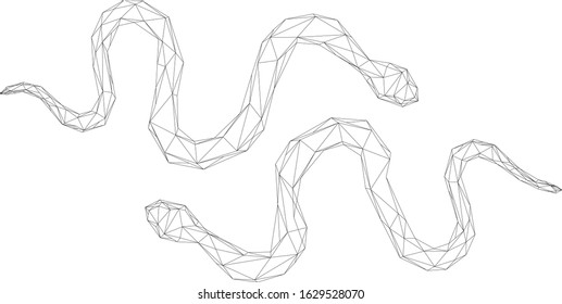 Abstract vector background - polygonal snake