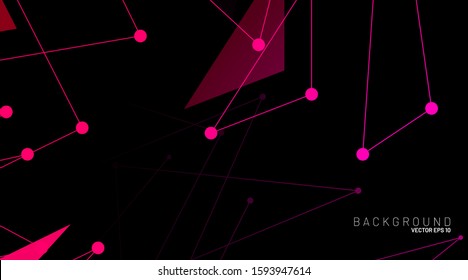 abstract vector background. polygonal space low poly dark background with connecting dots and lines . Vector Illustration For Wallpaper, Banner, Background, Card, Book Illustration, landing page