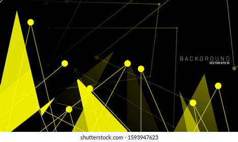 abstract vector background. polygonal space low poly dark background with connecting dots and lines . Vector Illustration For Wallpaper, Banner, Background, Card, Book Illustration, landing page