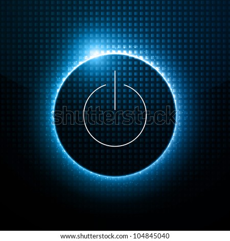 Abstract Vector Background - Power Button behind Dark Design