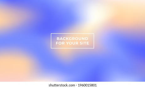 Abstract vector background in purple, blue, beige and orange colors. Cloudy flow gradient for your website, presentation cover or poster. Smooth blending of multicolored spots. Bokeh effect.