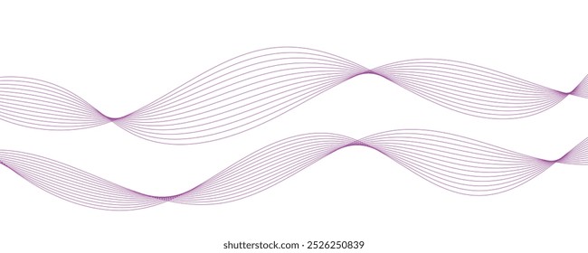 Abstract vector background with purple wavy lines. EPS10
