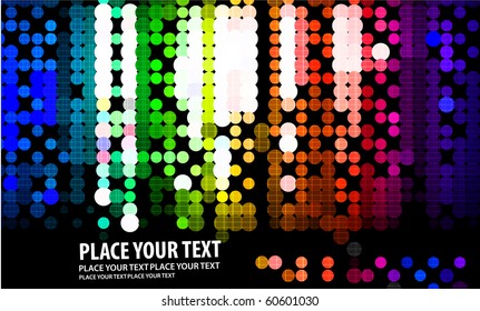abstract vector background with rainbow circle pattern and text space.