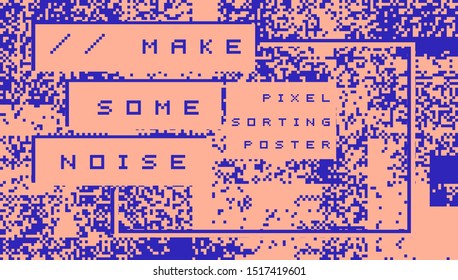 Abstract vector background with random pixel noise. Concept image of generative art, steganography, cryptographic image encryption algorithm.
