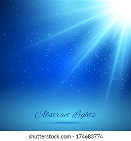 Abstract vector background with rays of light