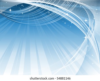 abstract vector background with rays and stars