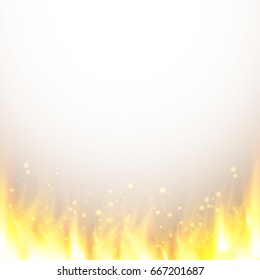 Abstract vector background with realistic fire flames effect. Hell background