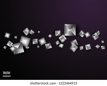 Abstract vector background with rectangle. Grey shapes on dark