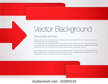 Abstract vector background with red arrow and place for text. Useful for banner design, business concept, website or web ad