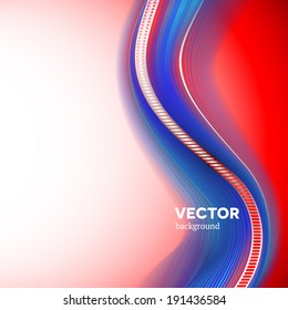 Abstract vector background with red and blue hairlines