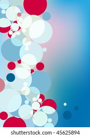  An abstract vector background of red and blue bubbles with space for text