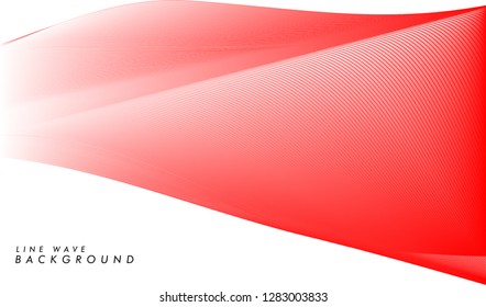 Abstract vector background with red color wave