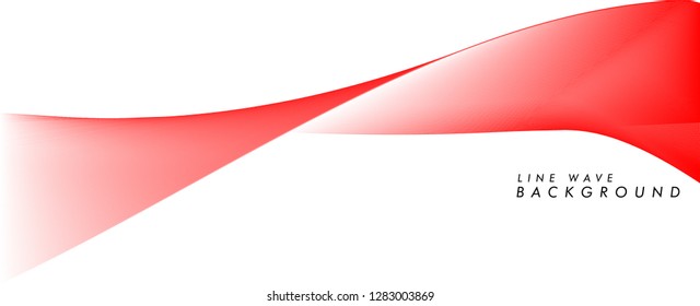Abstract vector background with red color wave