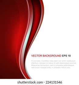 Abstract vector background in red color with wave/design with place for your content or creative editing