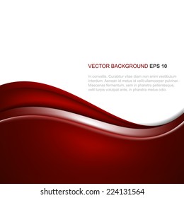 Abstract vector background in red color with wave/design with place for your content or creative editing